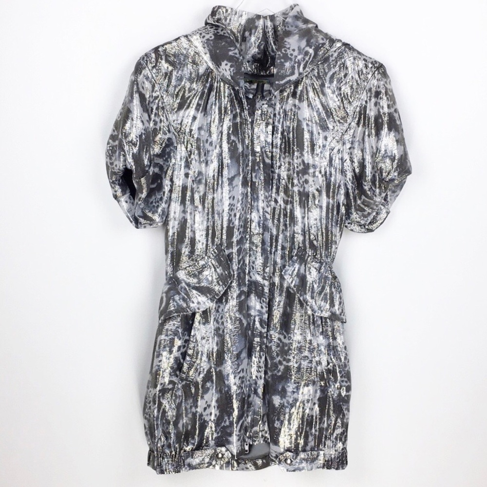 Tracy Porte Metallic Print Mini Dress